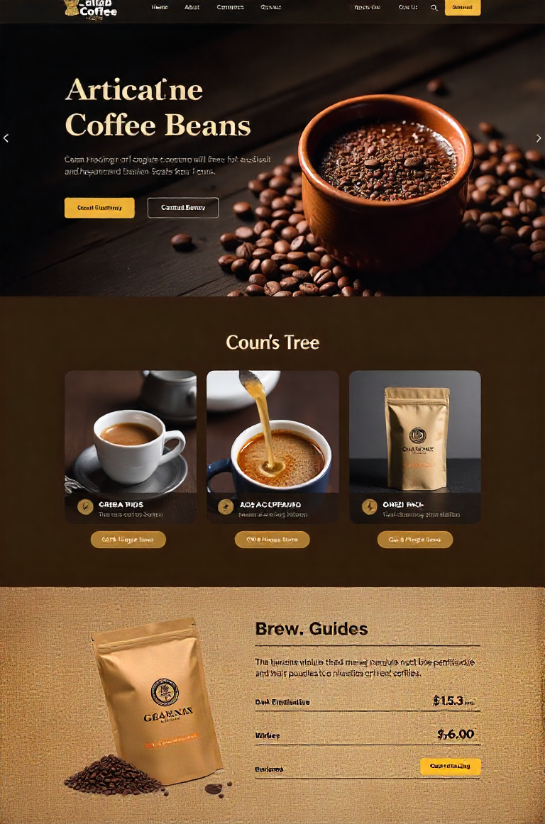 freepik ecommerce website offering artisanal coffee beans 60162
